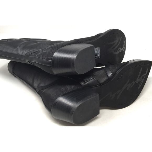 Karl Lagerfeld Paris Lakota Women's 5 Black Mesh Rhinestone Toe Western Boots - Picture 9 of 9